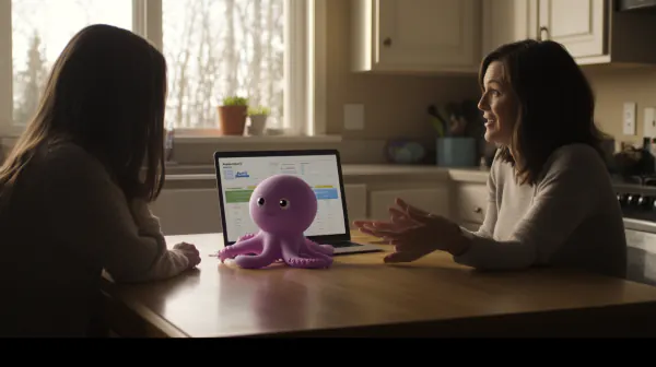 Two people discussing an Octopus Energy referral